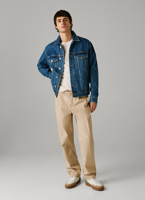 RELAXED FIT POPLIN CHINOS