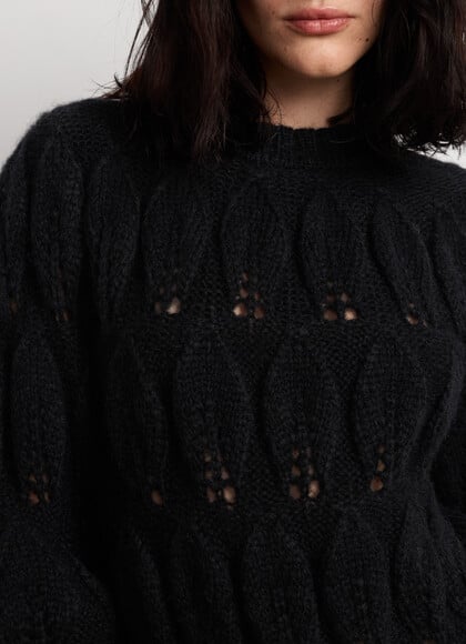 HIGH NECK CABLE KNIT JUMPER