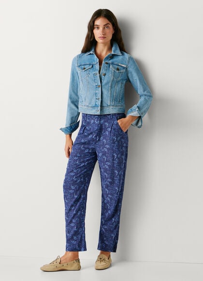 STRAIGHT PAISLEY PRINT TROUSERS