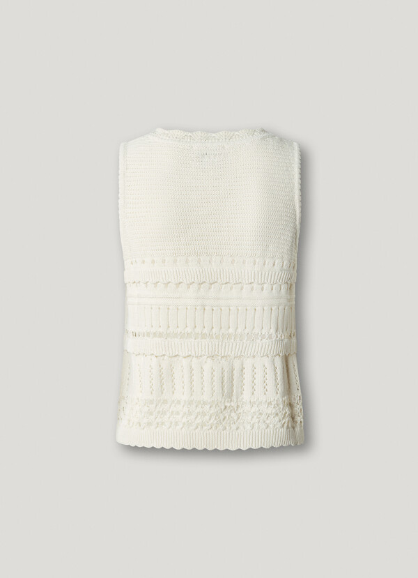 CROCHET TOP WITH OPENWORK DETAILS