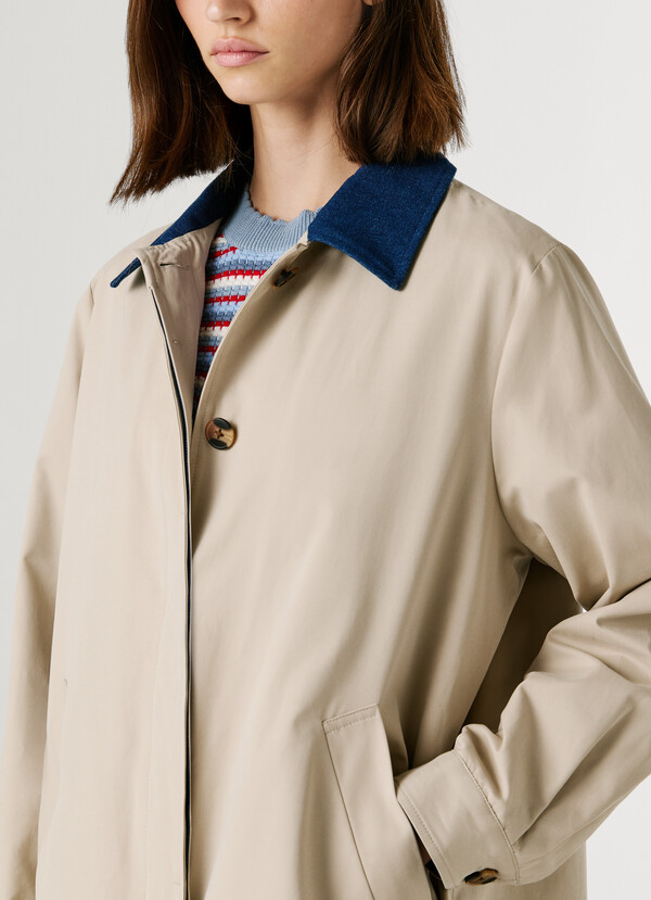TRENCH COAT WITH SHIRT COLLAR