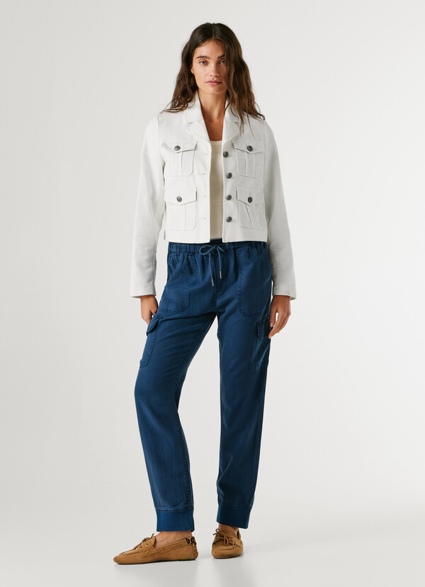 CROPPED FIT TWILL JACKET