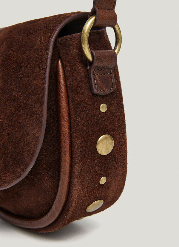 SUEDE BAG WITH FLAP