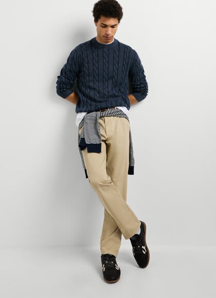 SLIM FIT TWILL CHINO TROUSERS