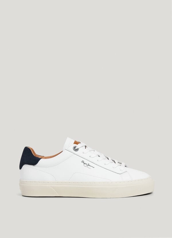 YOGI - LEATHER TRAINERS WITH SUEDE DETAILS 