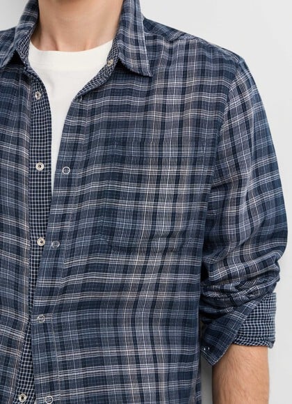 REGULAR FIT CHECKED REVERSIBLE SHIRT