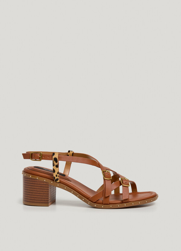 SANDALI CON DETTAGLI ANIMALIER