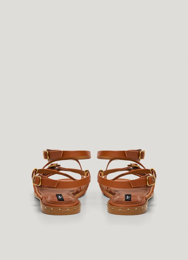 FLAT SANDALS WITH ANIMAL PRINT DETAILS