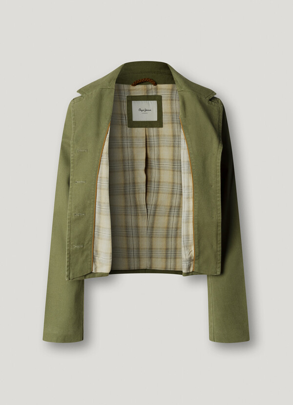 CROPPED FIT TWILL JACKET
