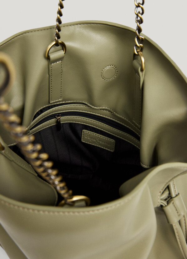 LEATHER EFFECT HOBO BAG