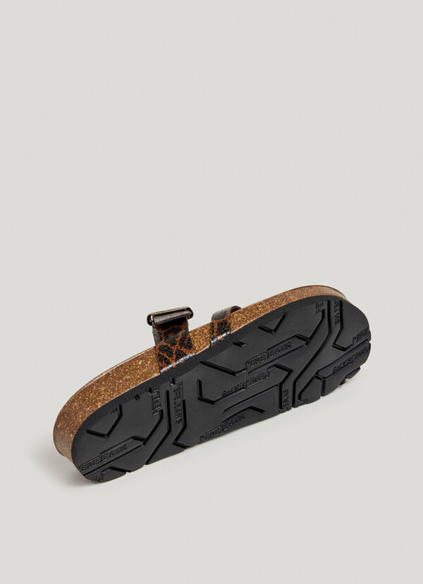 ANIMAL PRINT SANDALS WITH BUCKLE
