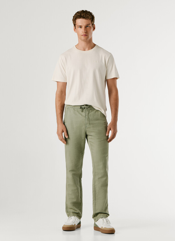 CHINO TROUSERS WITH ADJUSTABLE DRAWSTRING