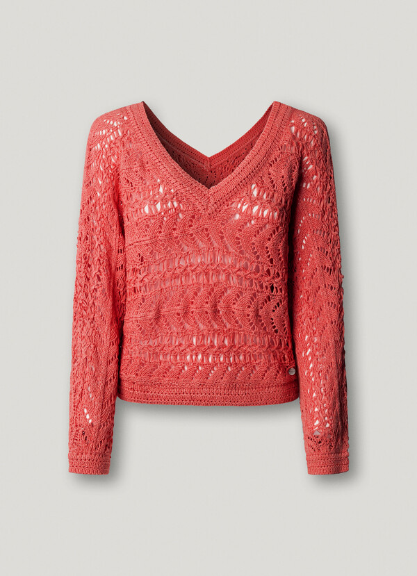 V-NECK OPENWORK JUMPER