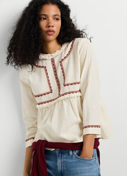 EMBROIDERED DETAILS BLOUSE