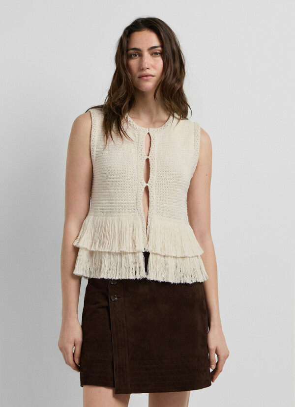 CROCHET WAISTCOAT WITH FRINGES