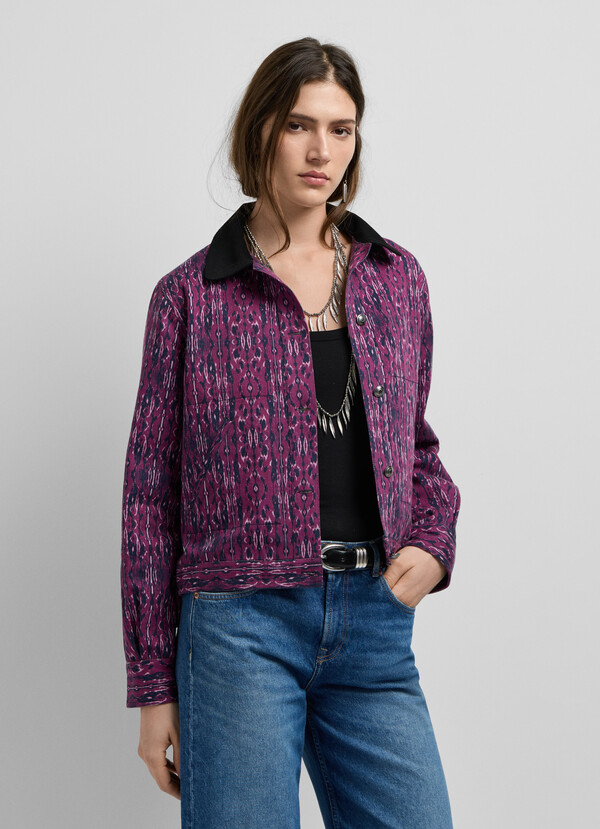 PRINTED SHIRT COLLAR JACKET