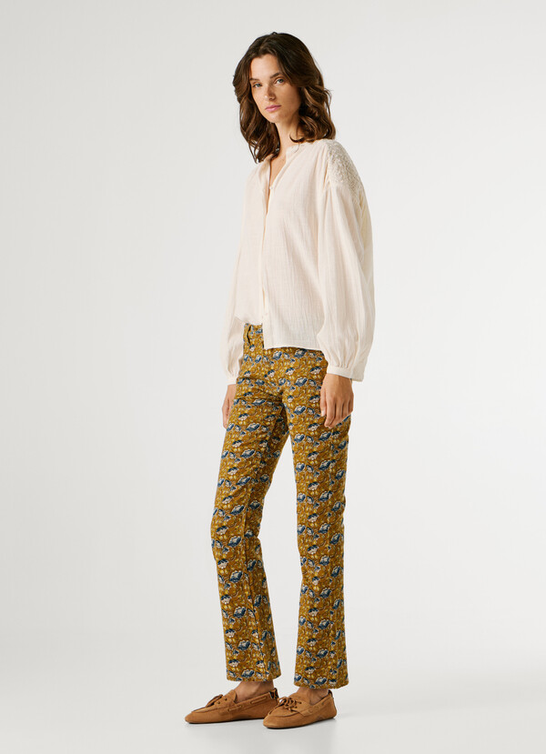 FLARE FIT 5-POCKET TROUSERS