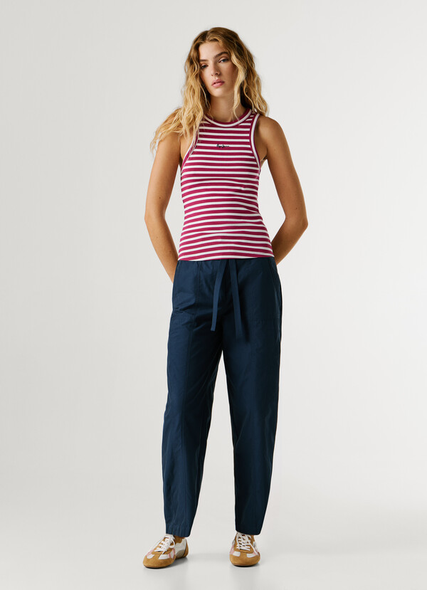STRIPED RIBBED TOP