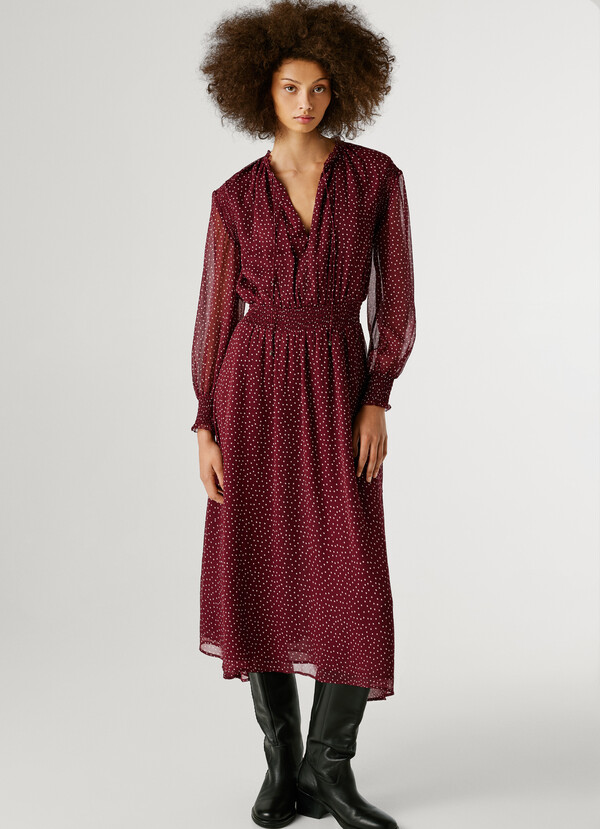 POLKA DOT MIDI DRESS