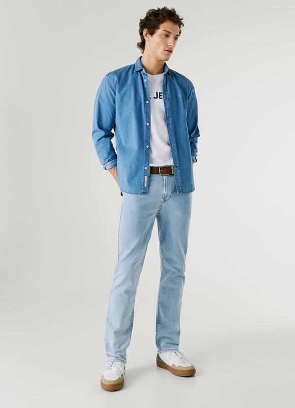 SLIM FIT MID-RISE JEANS - HATCH