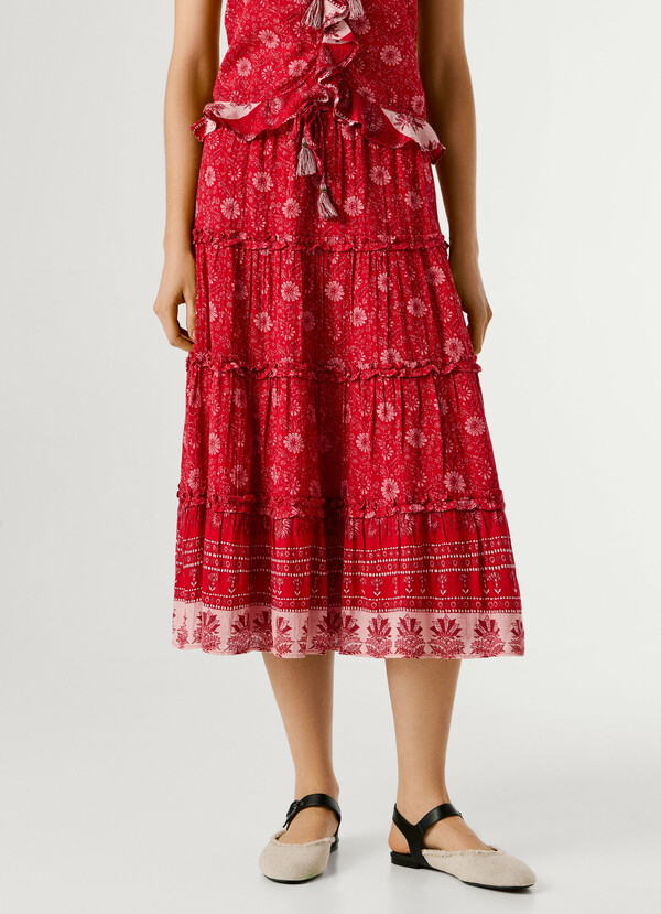 FLORAL PRINT MAXI SKIRT