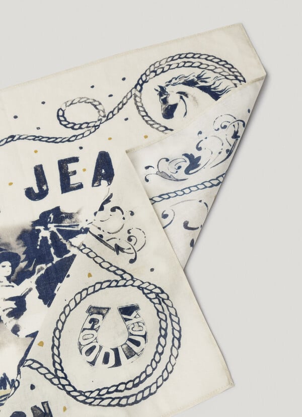 TWILL SCARF WITH PRINTED LOGO