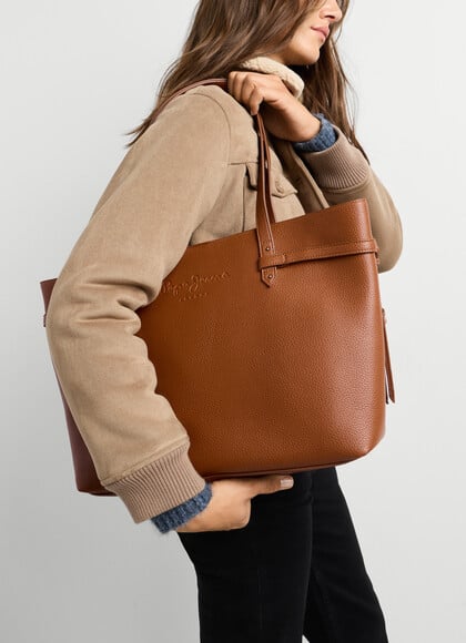 LEATHER EFFECT SHOPPER BAG