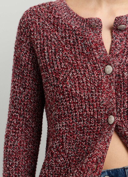 MOULINE KNIT BUTTON-UP CARDIGAN