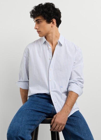 CHECKED POPLIN SHIRT CASUAL FIT