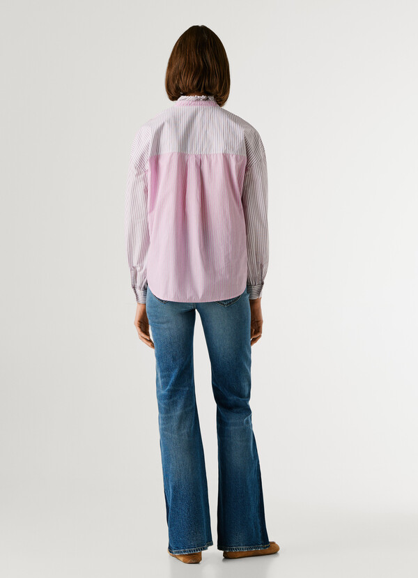 STRIPED POPLIN BLOUSE