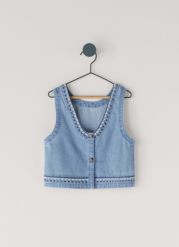 TOP DENIM SIN MANGAS