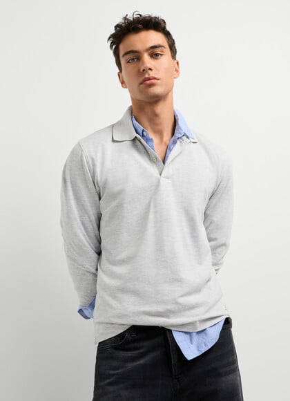 REGULAR FIT LONG SLEEVE PIQU&Eacute; POLO SHIRT