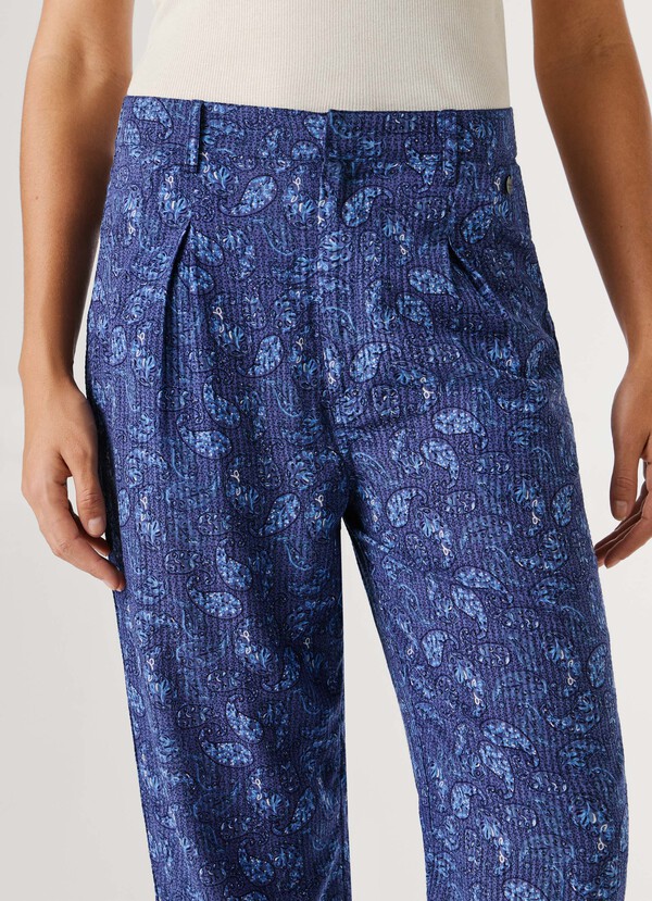 STRAIGHT PAISLEY PRINT TROUSERS