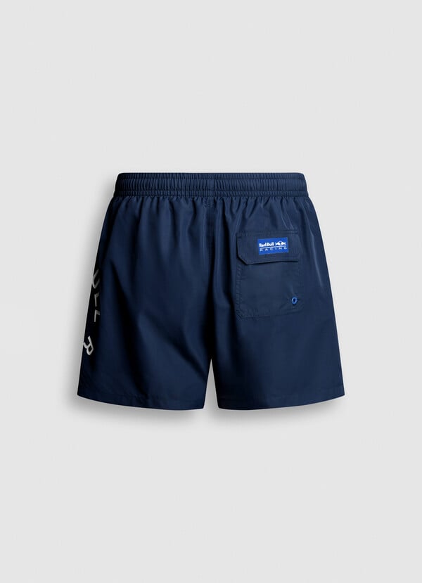 CIRCULAR LOGO BERMUDA SWIM SHORTS