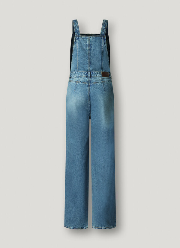 REGULAR FIT DENIM MAXI DUNGAREES