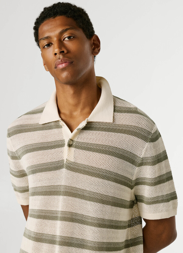 STRIPED KNIT POLO