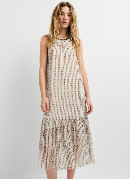 IKAT PRINT MIDI DRESS