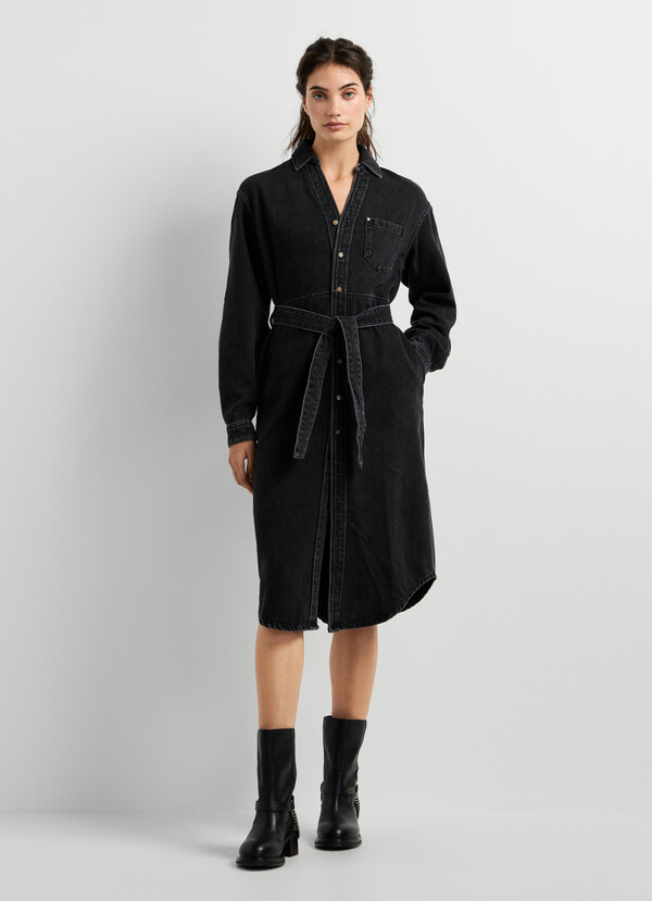 REGULAR FIT DENIM MIDI DRESS