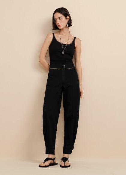 TAPER FIT TWILL TROUSERS