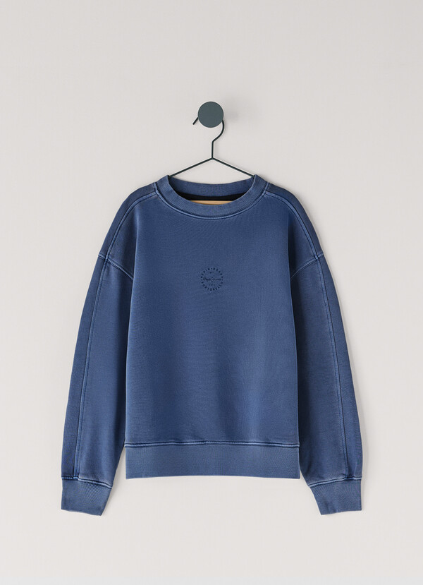 SWEAT-SHIRT COUPE D&Eacute;CONTRACT&Eacute;E &Agrave; COL ROND