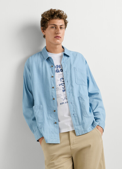 CASUAL FIT DENIM OVERSHIRT