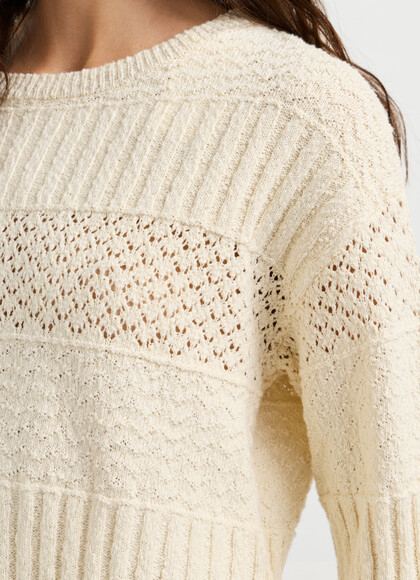 CREW NECK CROCHET JUMPER