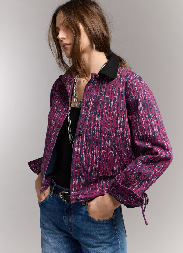 PRINTED SHIRT COLLAR JACKET