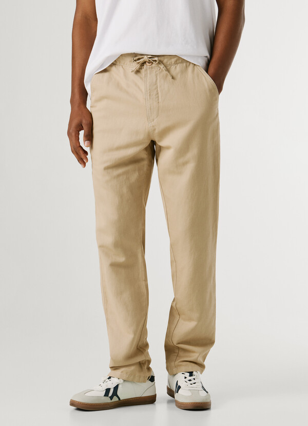 CHINO TROUSERS WITH ADJUSTABLE DRAWSTRING