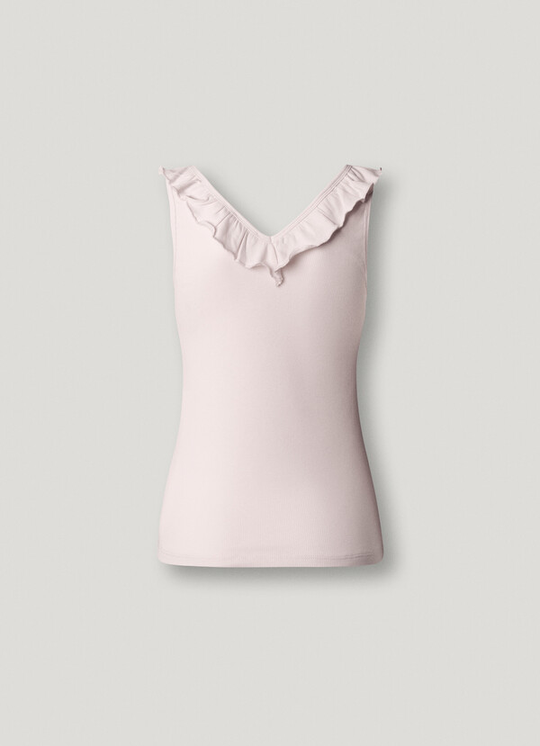 V-NECK RIBBED TOP