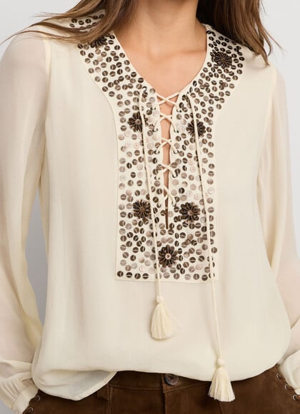 FLUID BLOUSE WITH SEQUIN DETAILS