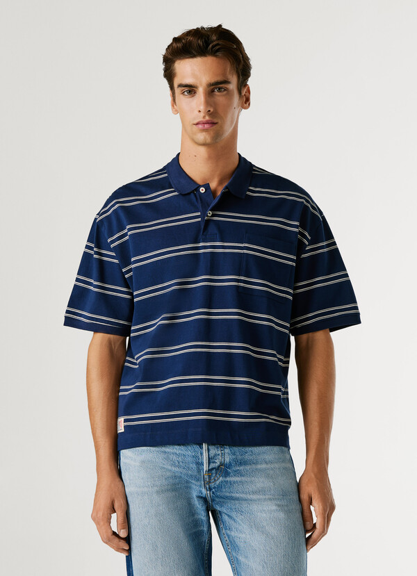 WIDE FIT STRIPED POLO