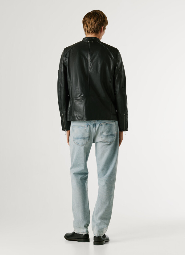 LEATHER BIKER JACKET