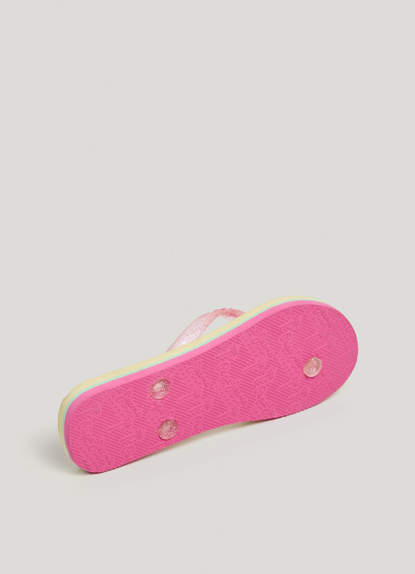 THREE-POINT BEACH FLIP FLOPS WITH GLITTER DETAILS