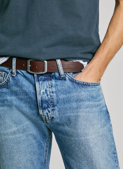TEXTURED LEATHER BELT